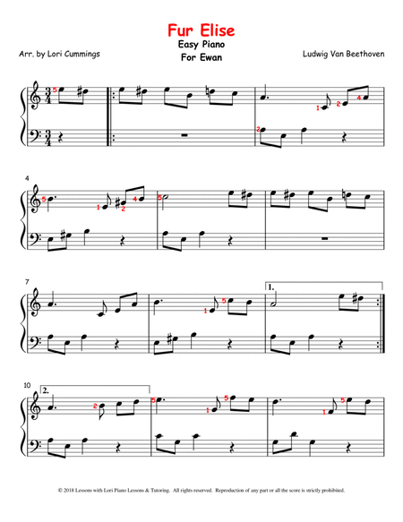 Fur Elise by Ludwig van Beethoven Piano Method - Digital Sheet Music