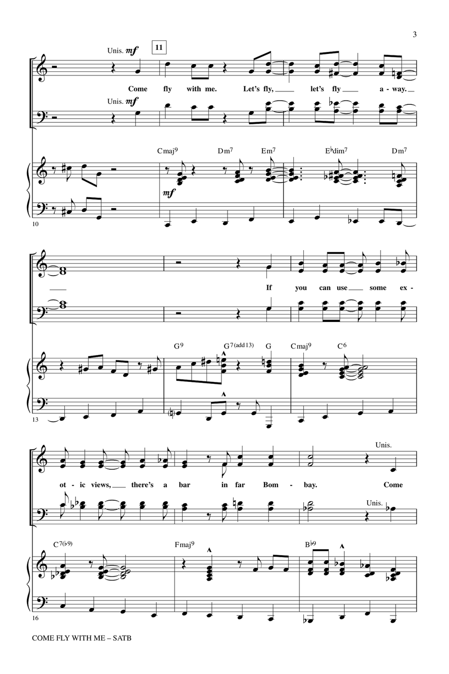 Come Fly With Me (arr. Mac Huff) 4-Part scores gallery preview page 2