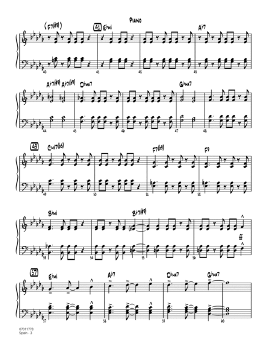 Spain - Piano Spain - Piano Jazz Ensemble scores gallery preview page 3