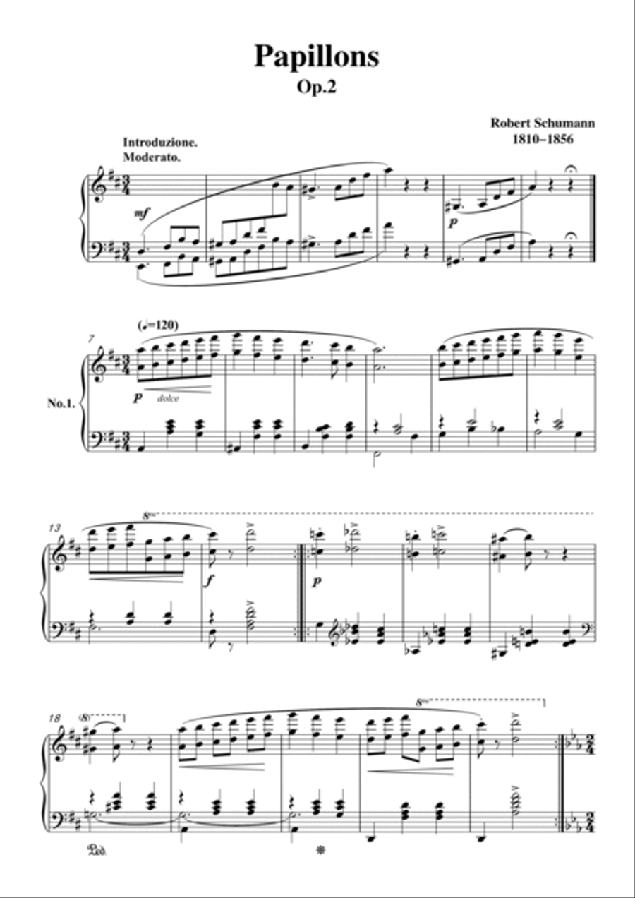 Schumann-Papillons,Op.2 for Piano Voice scores gallery preview page 2