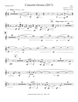 Concerto Grosso (2017) clarinet in Bb 1