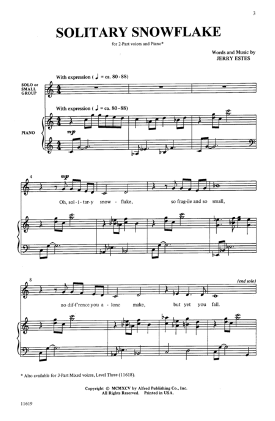Solitary Snowflake Solitary Snowflake 2-Part scores gallery preview page 8
