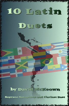 Book cover for 10 Latin Duets, for Soprano Saxophone and Clarinet