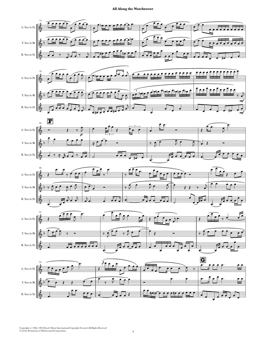 All Along The Watchtower All Along The Watchtower Woodwind Trio scores gallery preview page 5