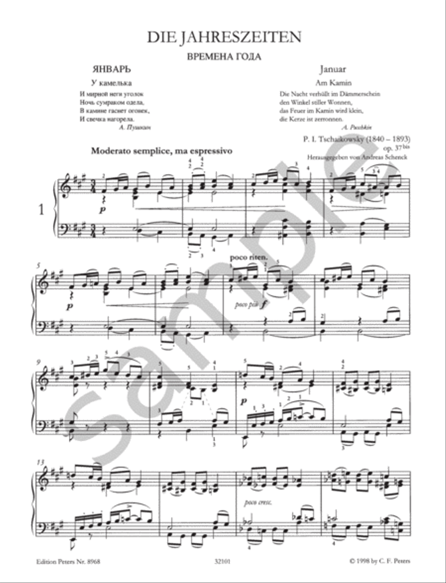 The Seasons op. 37bis (37a) for Piano Piano scores gallery preview page 4