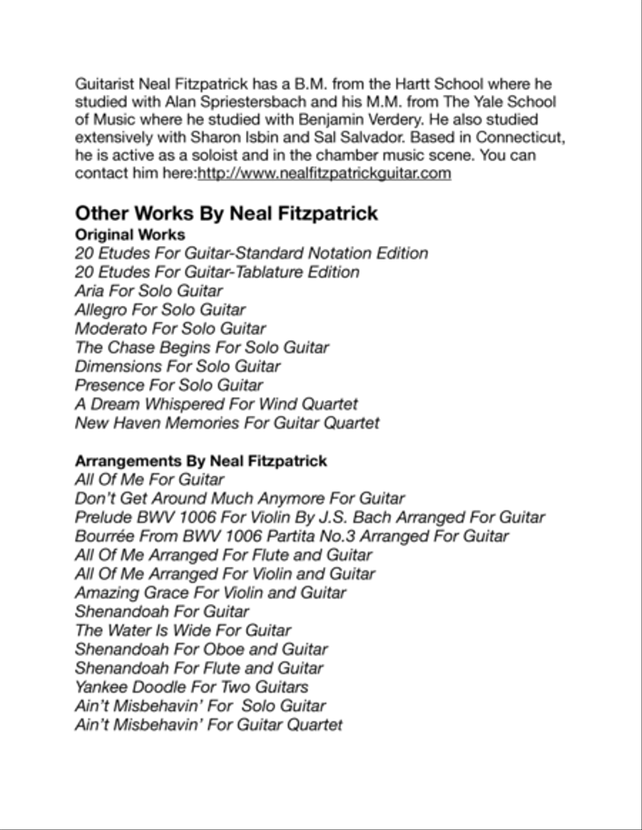 New England Rhapsody for Guitar Quartet Guitar Ensemble scores gallery preview page 2