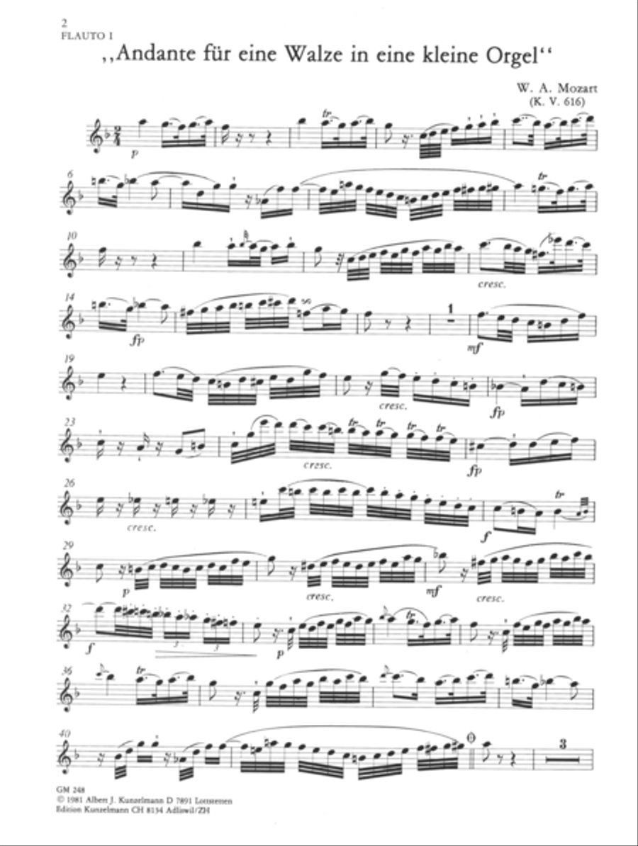 Andante for 2 flutes and 2 clarinets Clarinet scores gallery preview page 2