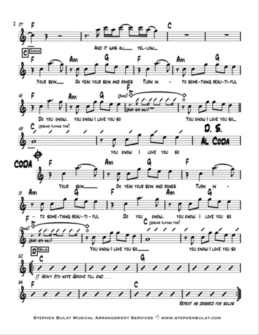 Yellow Piano, Vocal, Guitar scores gallery preview page 3