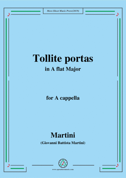 Martini-Tollite portas,in A flat Major,for A cappella image number null