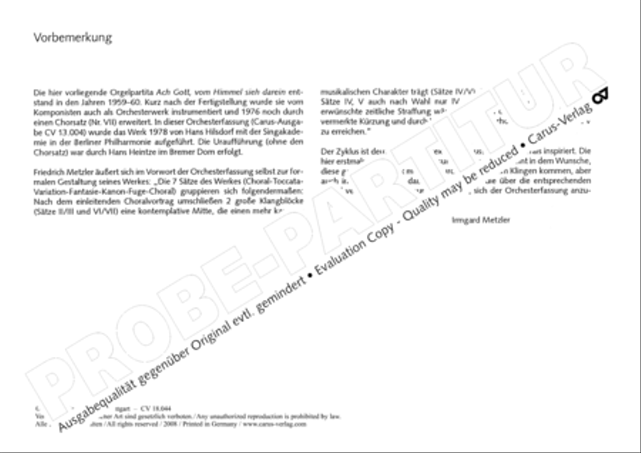 O God, from heaven look on us (Ach Gott, vom Himmel sieh darein) Organ scores gallery preview page 5