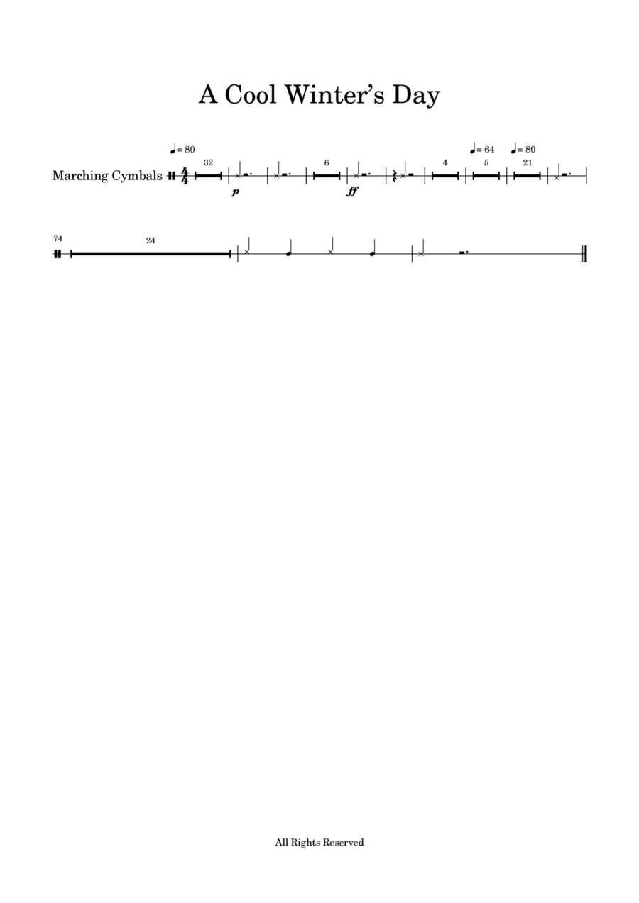 A Cool Winter’s Day-Cymbals Part Concert Band scores gallery preview page 1