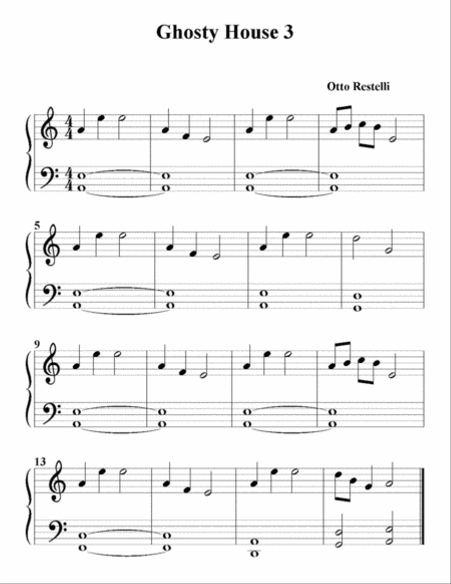 Ghosty House 3 Ghosty House 3 Easy Piano scores gallery preview page 1