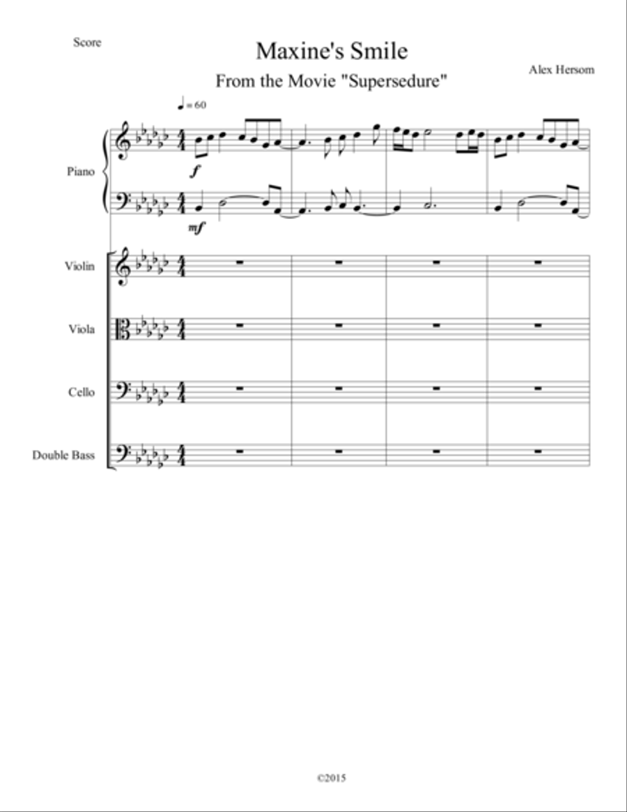 Maxine's Smile Piano Quintet scores gallery preview page 1