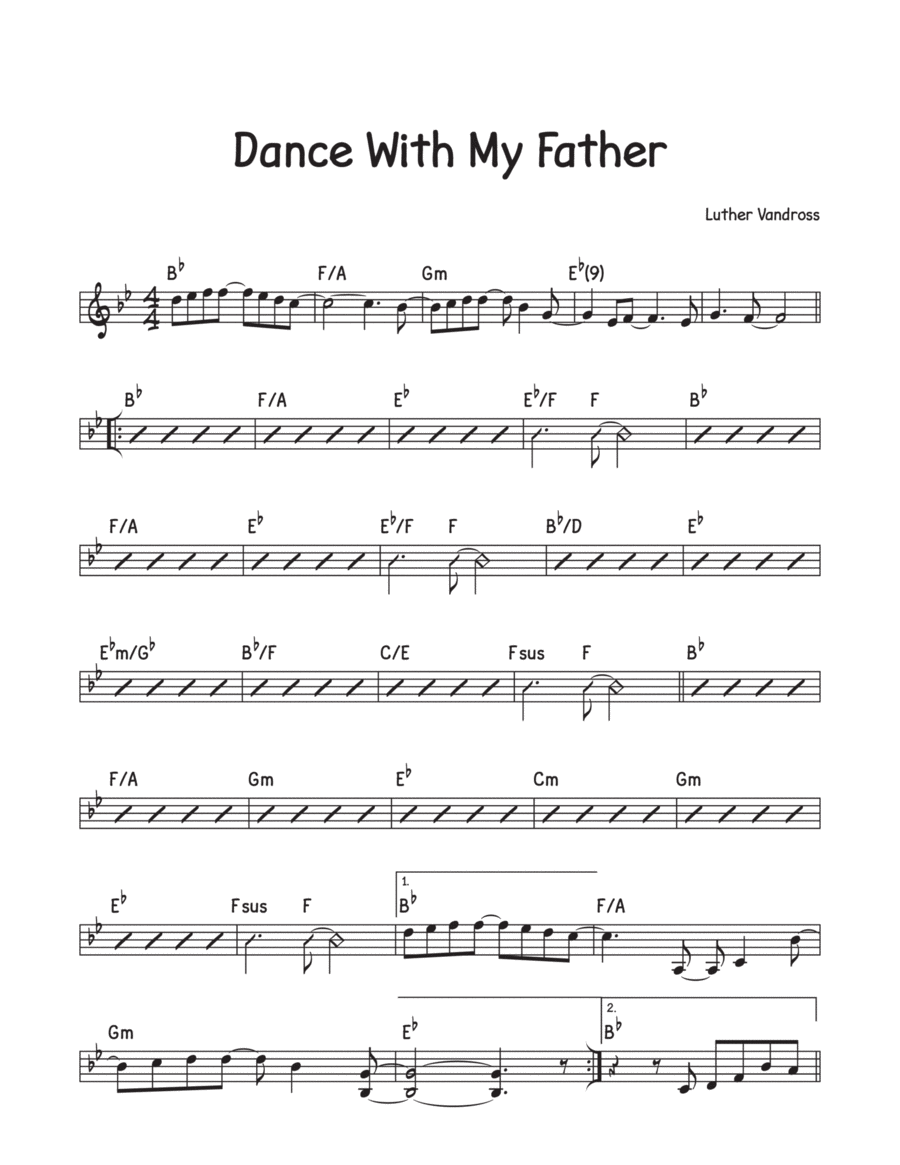 Dance With My Father Dance With My Father Piano, Vocal, Guitar scores gallery preview page 1