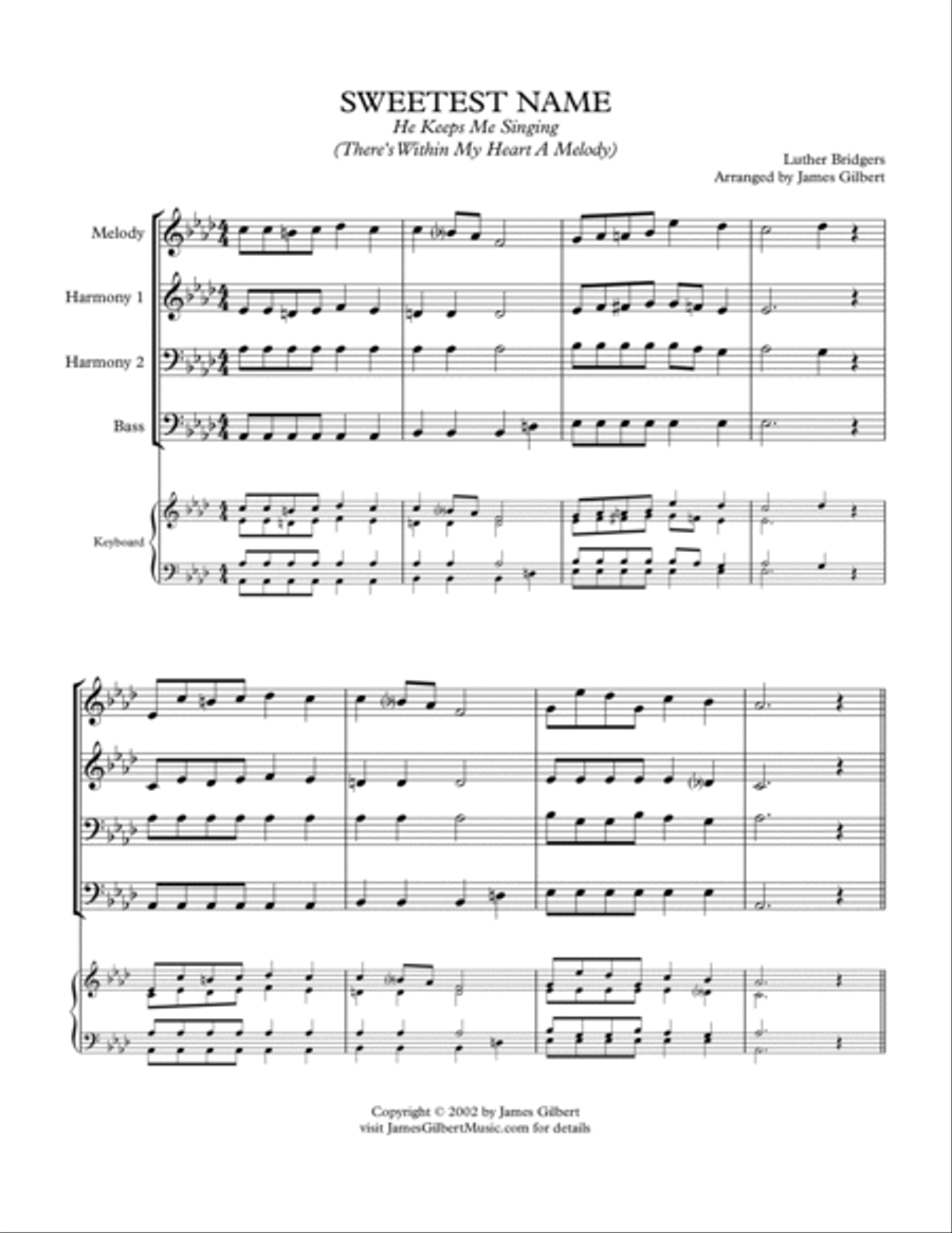 SWEETEST NAME (He Keeps Me Singing) Small Ensemble scores gallery preview page 2
