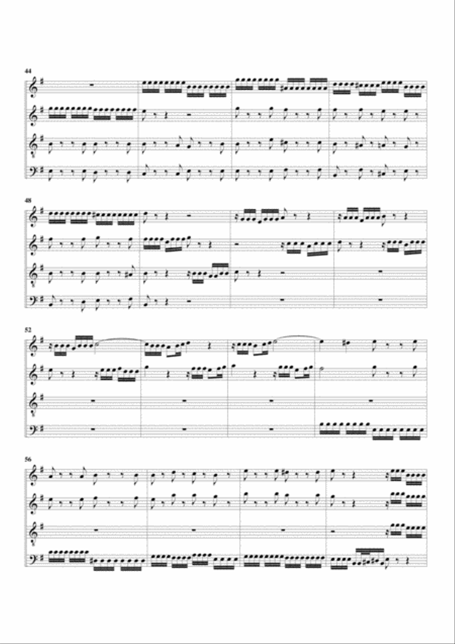 Fugue in e minor (arrangement for 4 recorders) Recorder scores gallery preview page 4