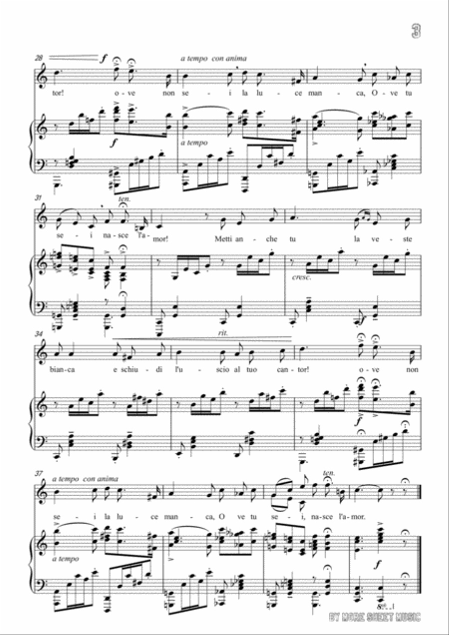 Leoncavallo-Mattinata in C Major,for Voice and Piano Voice Solo scores gallery preview page 5