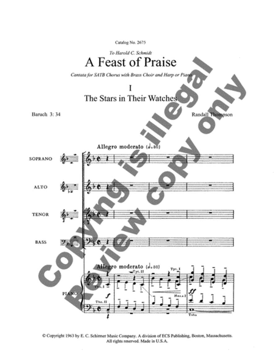 A Feast of Praise (Choral Score)
