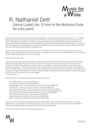 Book cover for R. Nathaniel Dett - Dance (Juba) for solo piano