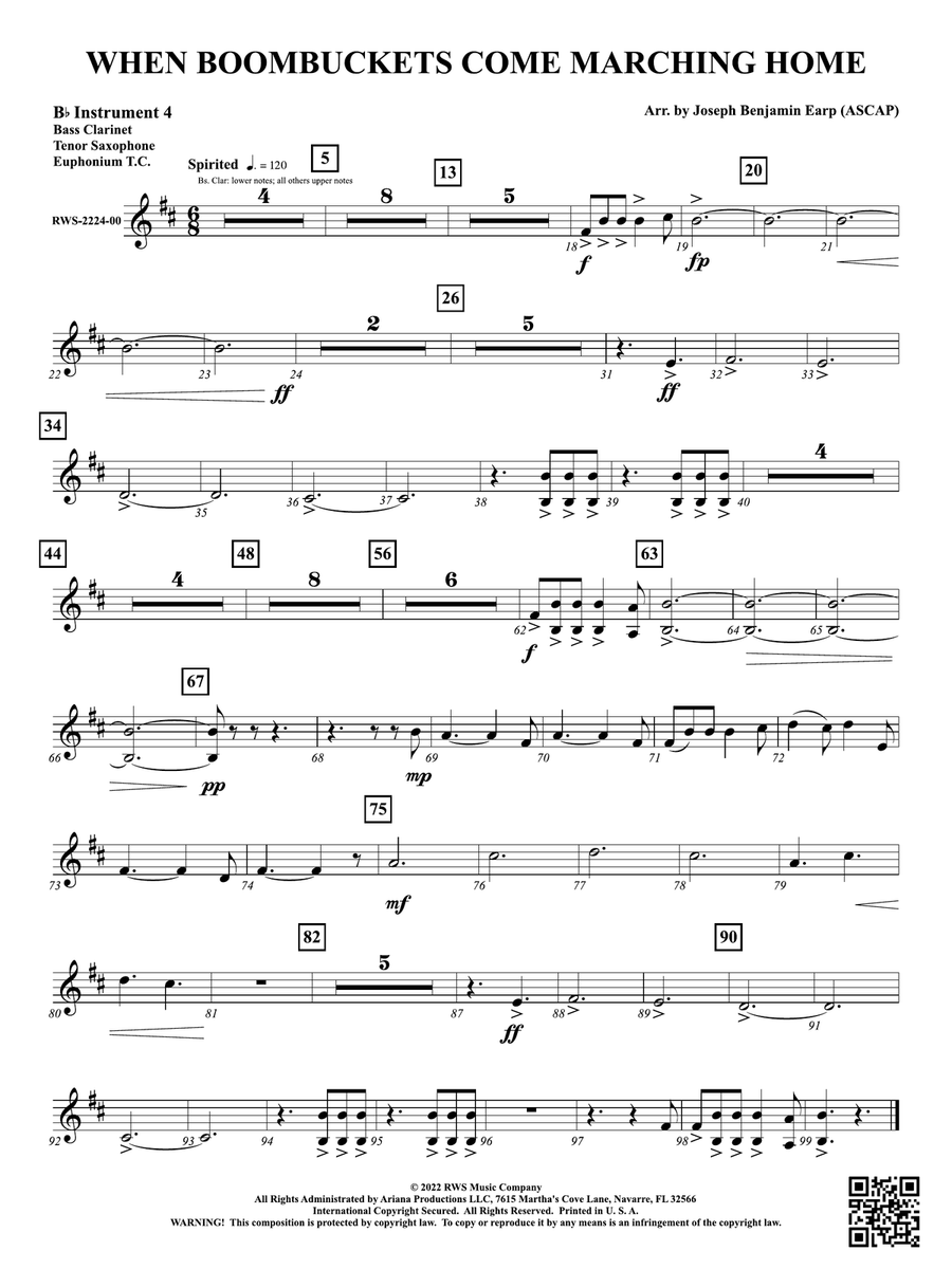 When Boombuckets Come Marching Home: Part 4 - B-flat Instruments B-Flat Instrument scores gallery preview page 1