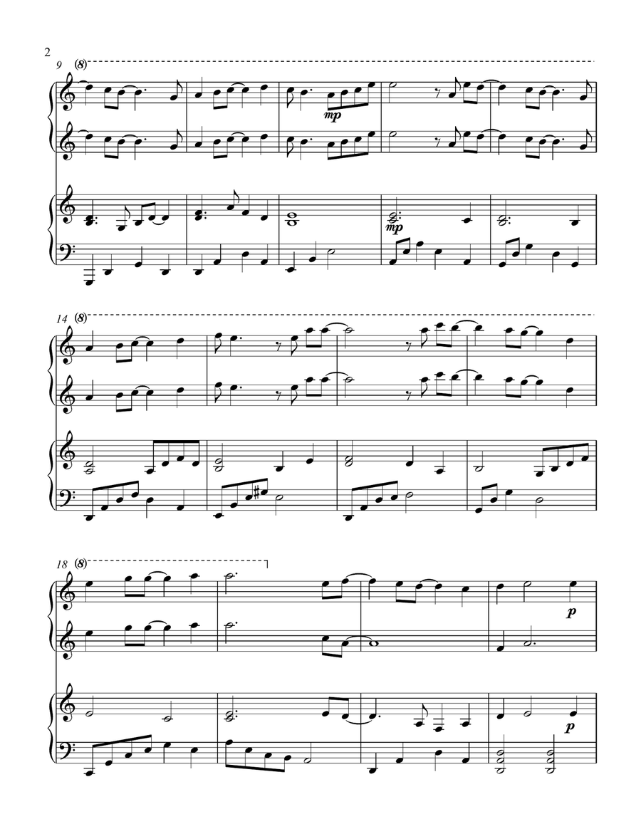 Mary, Did You Know? 1 Piano, 4-Hands scores gallery preview page 3