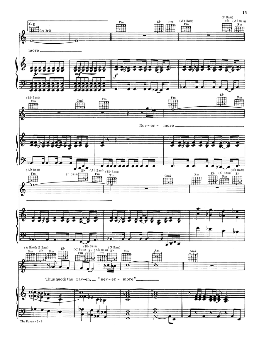 The Raven Piano, Vocal, Guitar scores gallery preview page 2