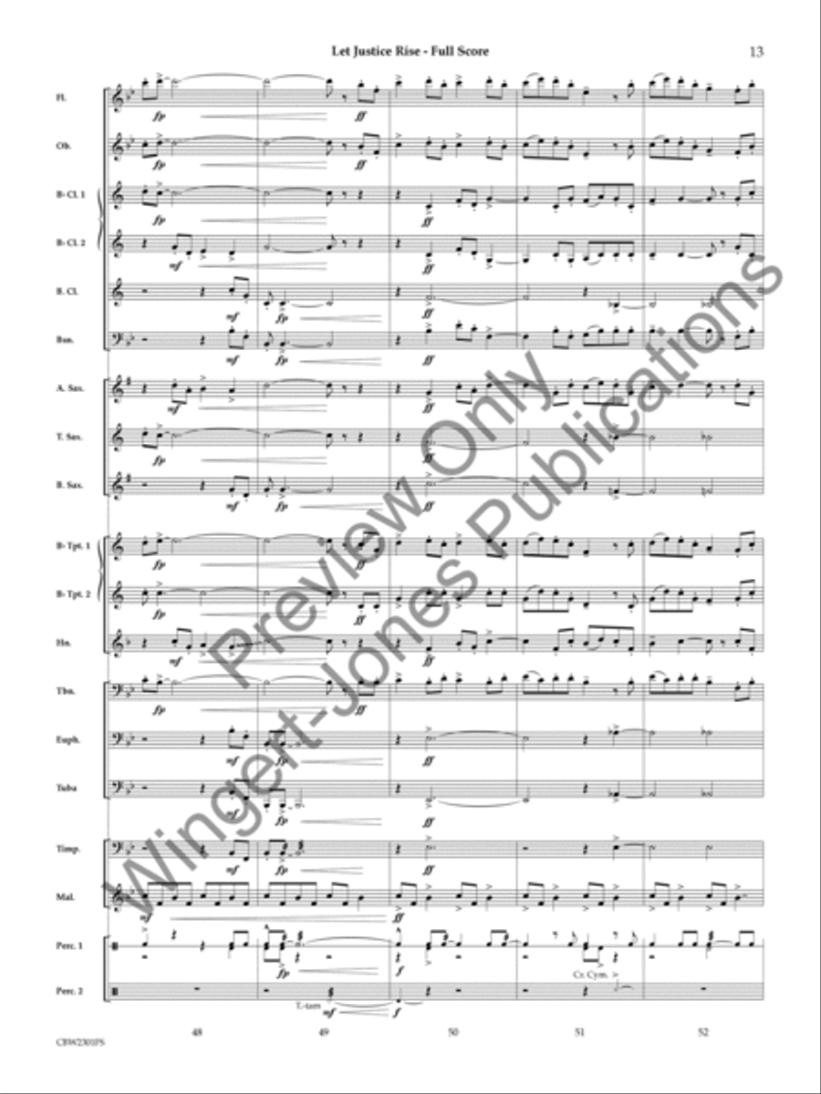 Let Justice Rise Concert Band scores gallery preview page 14