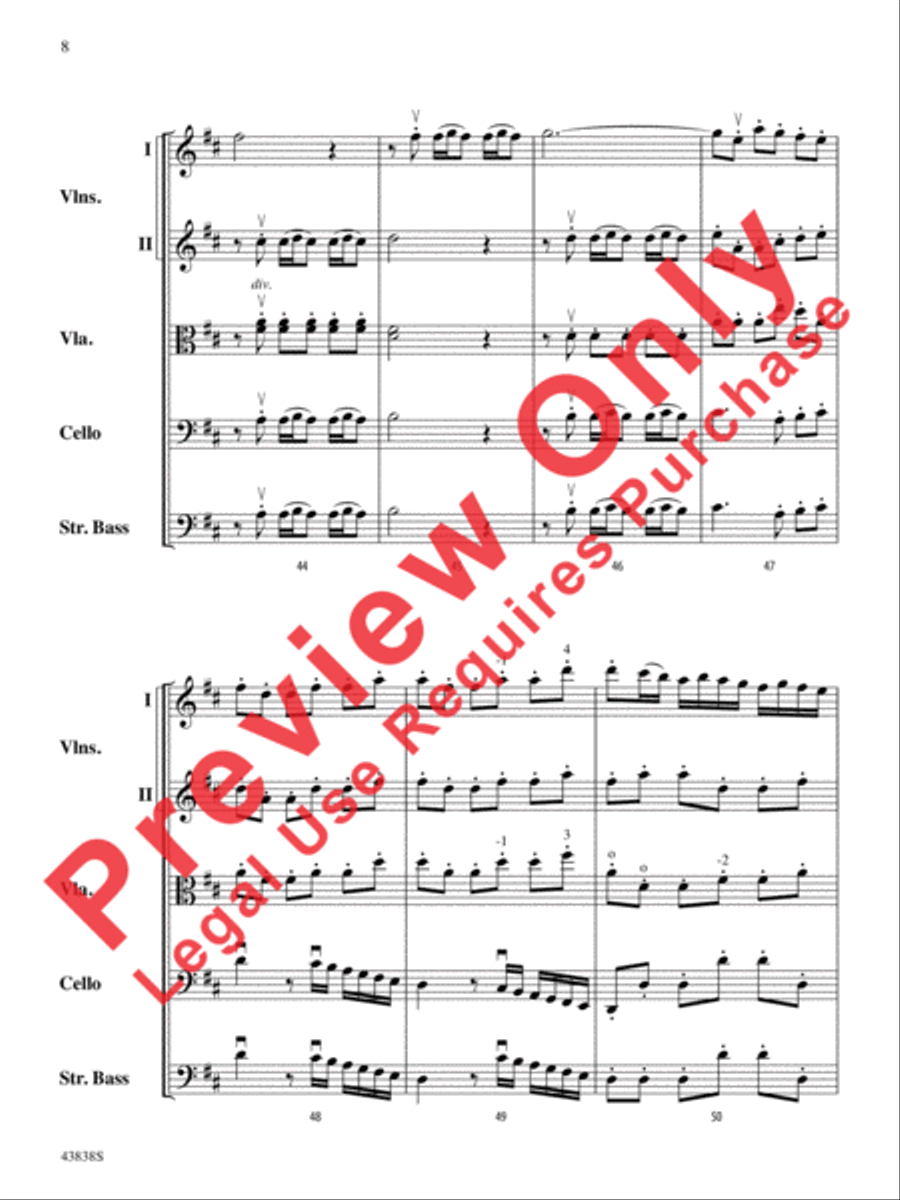 Royal Fireworks Overture String Orchestra scores gallery preview page 9