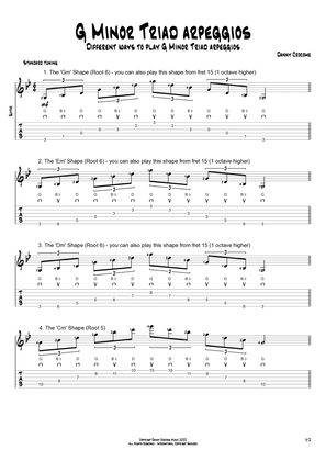 G Minor Triad Arpeggios (5 Ways to Play)