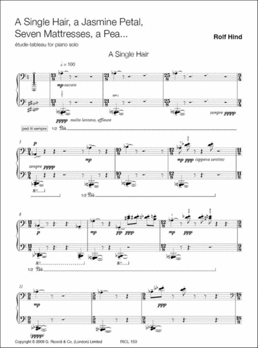 A Single Hair, A Jasmine Petal, Seven Mattresses Piano Solo scores gallery preview page 2
