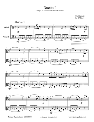 Stamitz: Duet Op. 27 No. 1 for Viola Duo