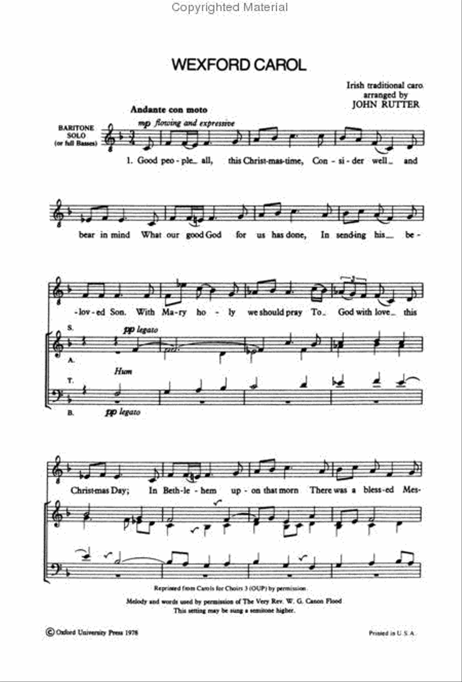 Wexford Carol Wexford Carol 4-Part scores gallery preview page 2