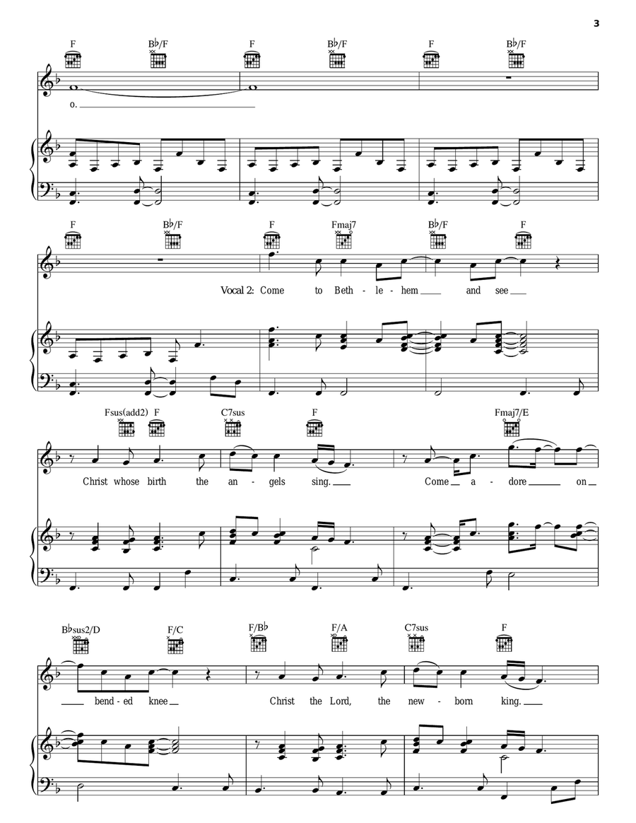 Angels We Have Heard On High Piano, Vocal, Guitar scores gallery preview page 3
