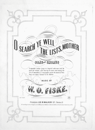 O Search Ye Well The Lists, Mother. Song and Chorus
