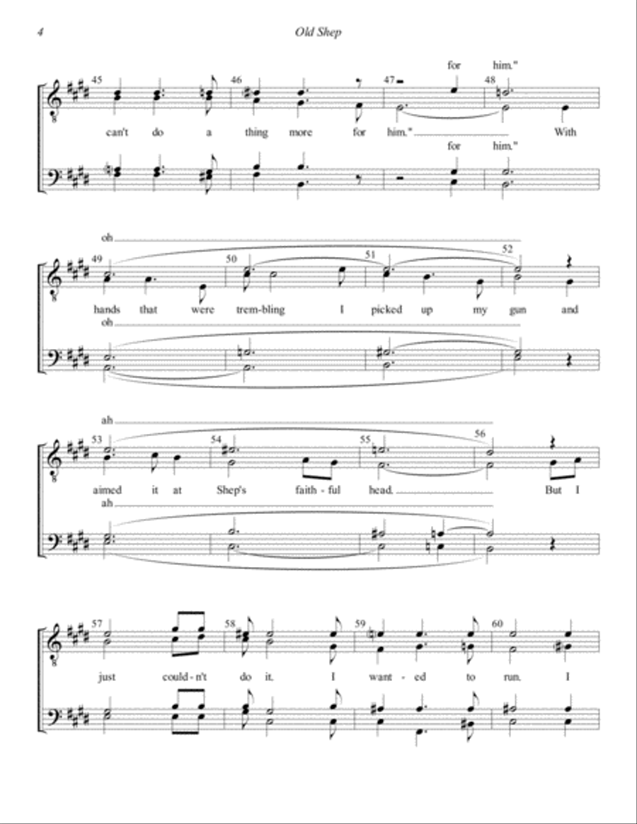 Old Shep TTBB scores gallery preview page 4