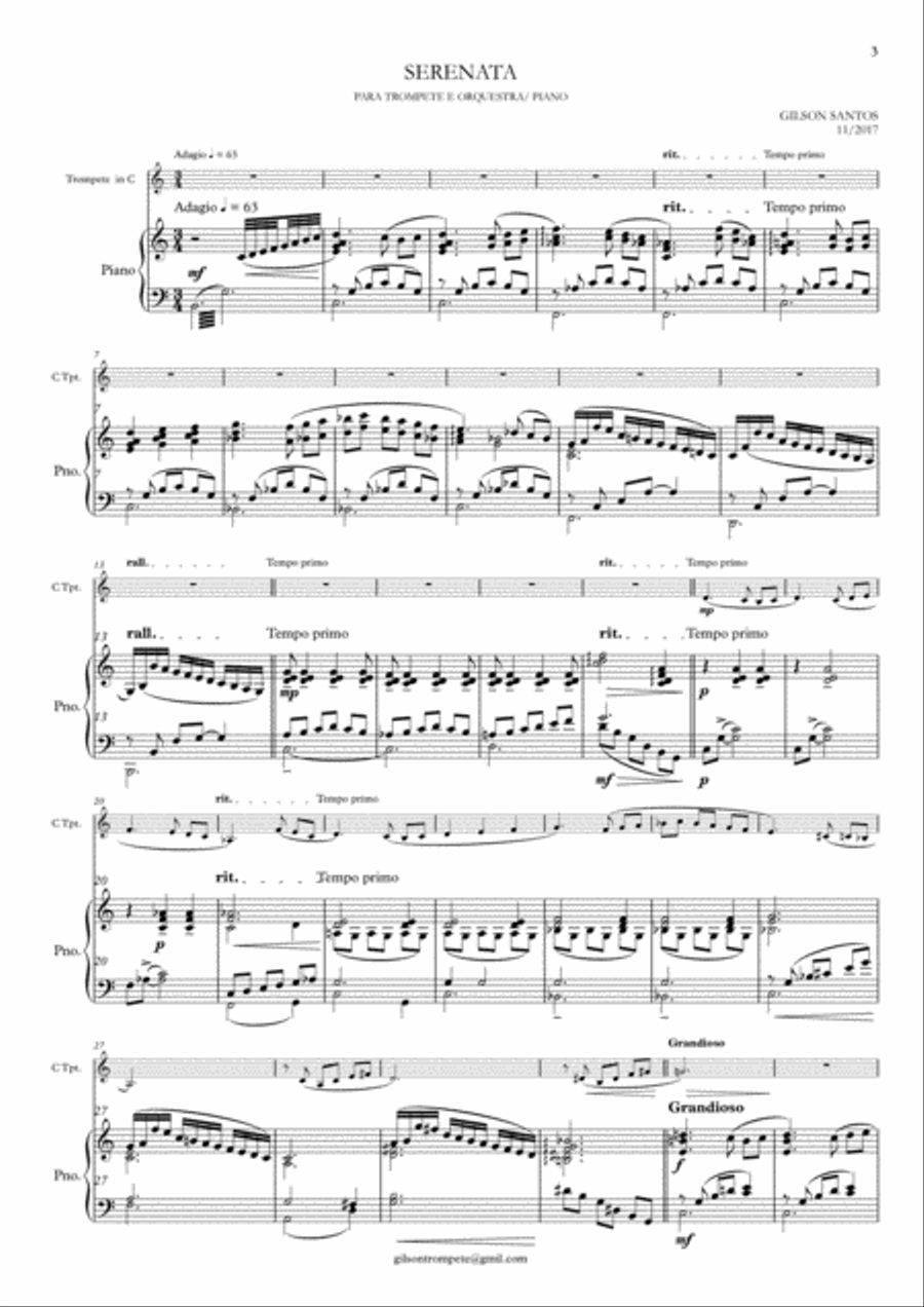 Serenata para Trompete e Piano ( Version ) Trumpet Solo scores gallery preview page 6