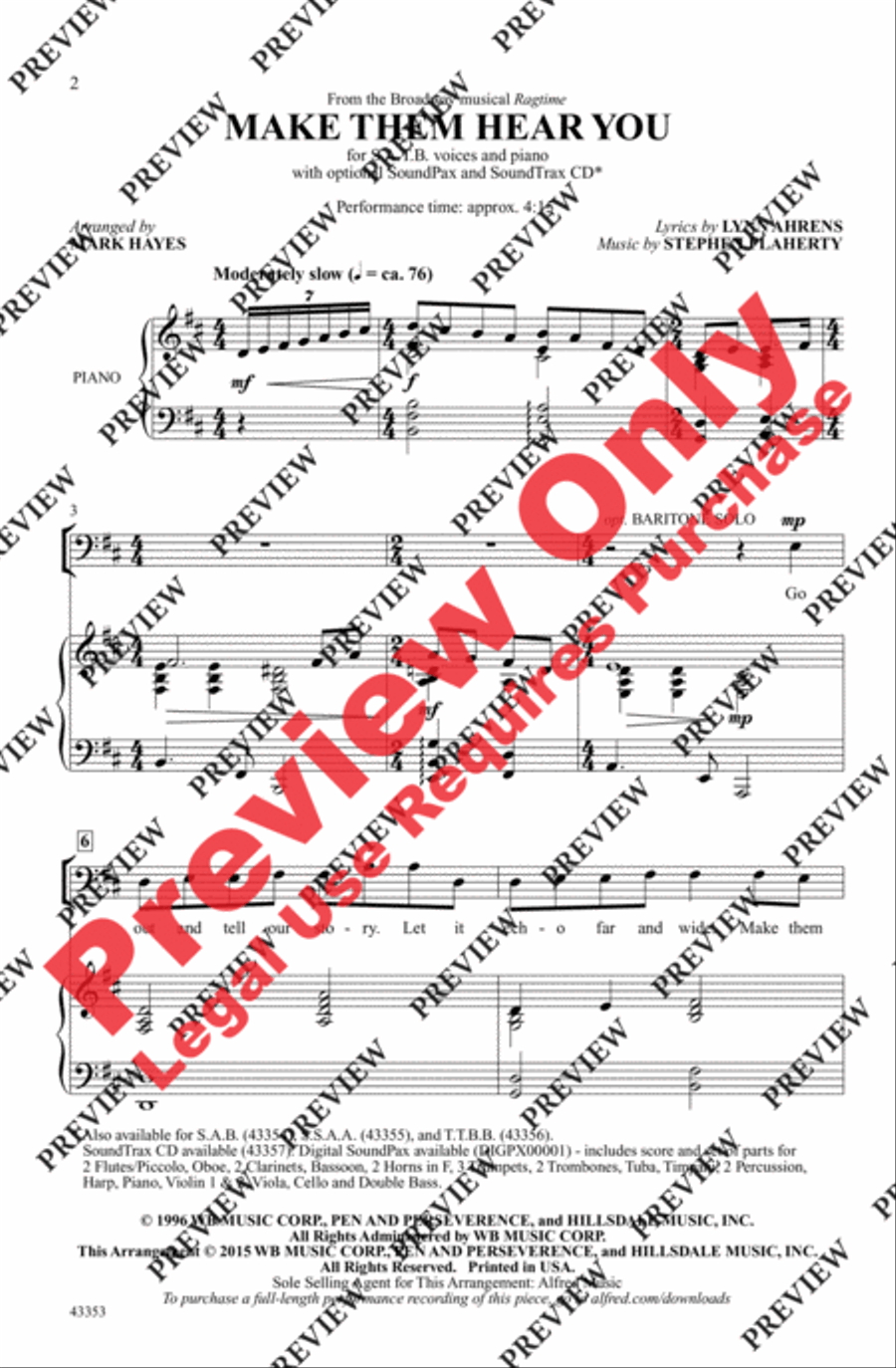 Make Them Hear You 4-Part scores gallery preview page 2
