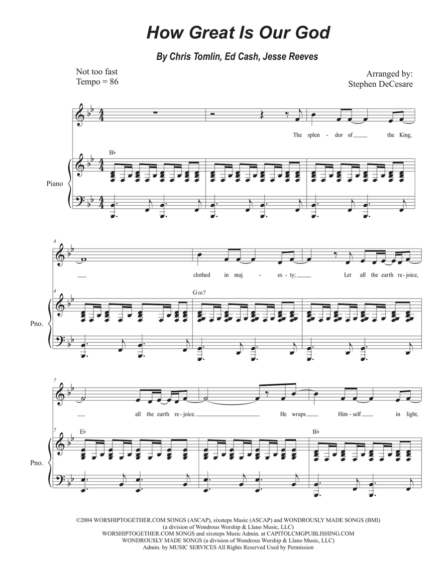 How Great Is Our God Unison Choir scores gallery preview page 1