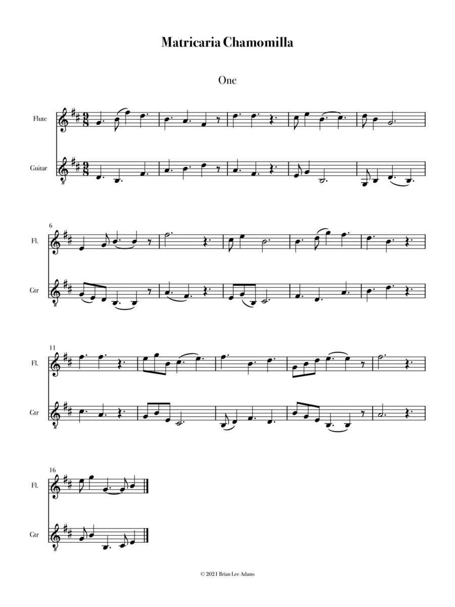 Matricaria Chamomilla Flute scores gallery preview page 1