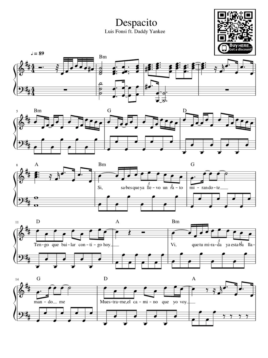 Despacito Despacito Easy Piano scores gallery preview page 1