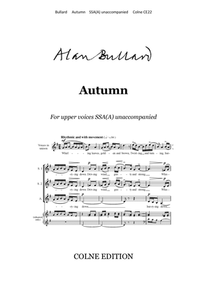 Autumn, for SSA(A) choir, unaccompanied