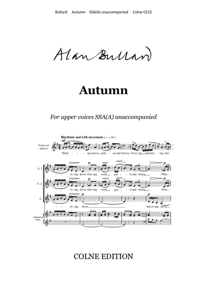 Autumn, for SSA(A) choir, unaccompanied image number null