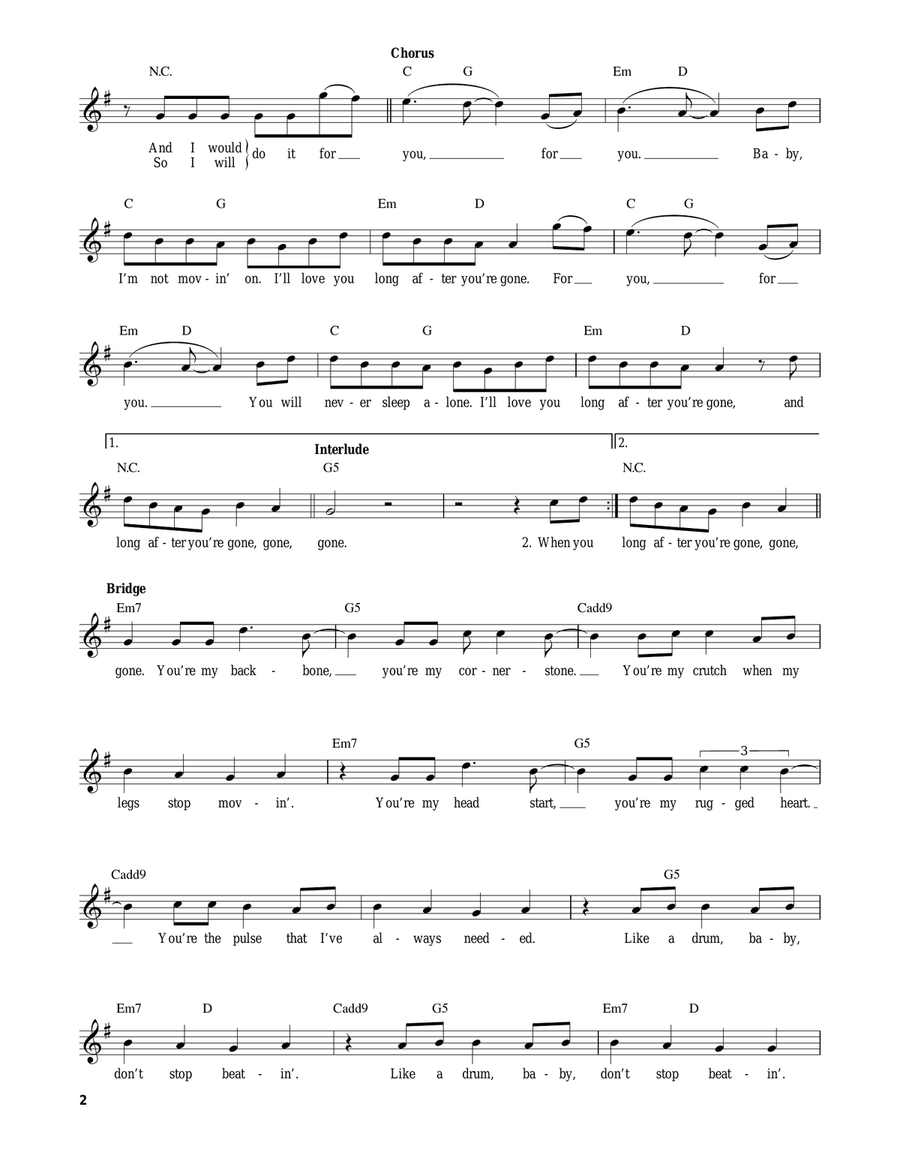 Gone Gone Acoustic Guitar scores gallery preview page 2
