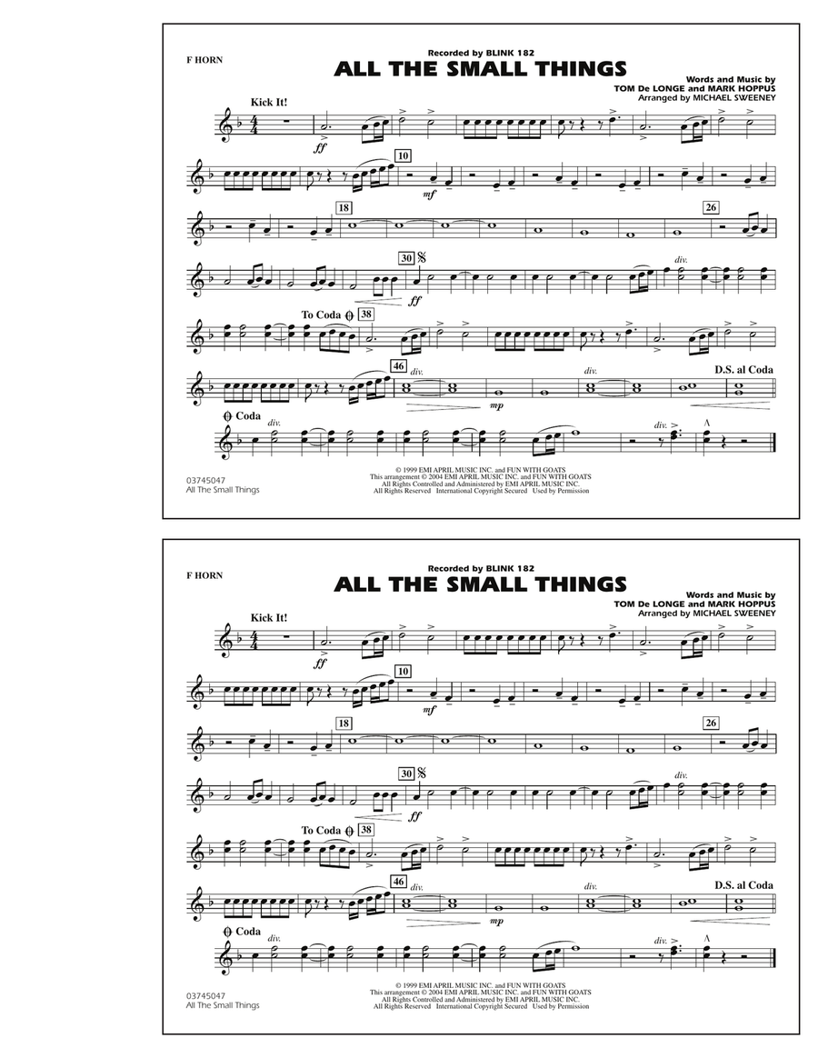 All The Small Things - F Horn