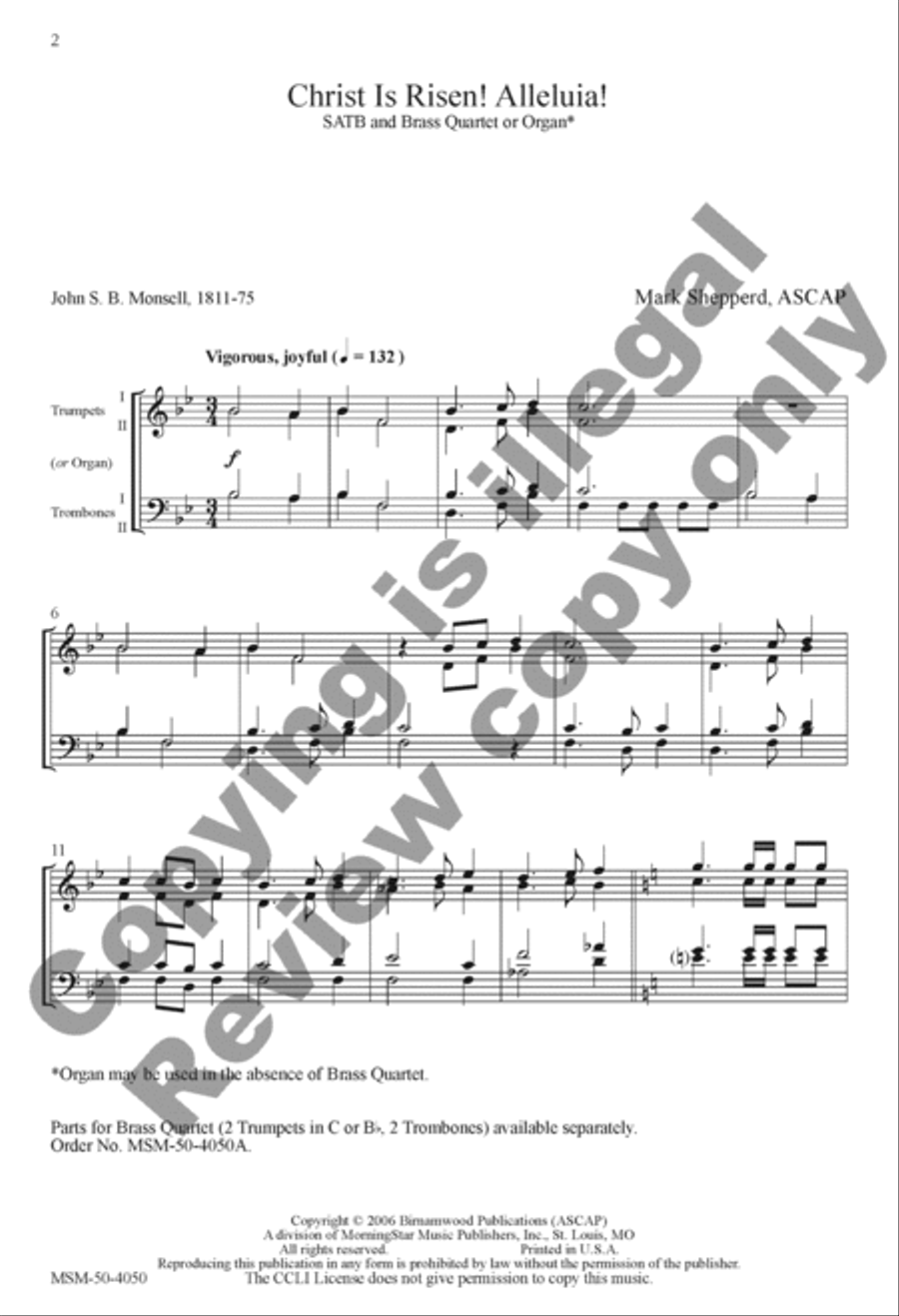 Christ Is Risen! Alleluia! 4-Part scores gallery preview page 2