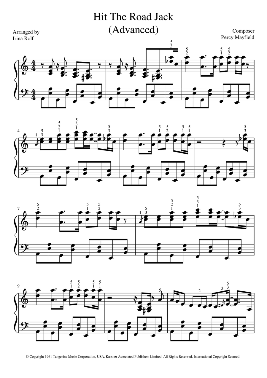 Hit The Road Jack Piano Solo scores gallery preview page 1