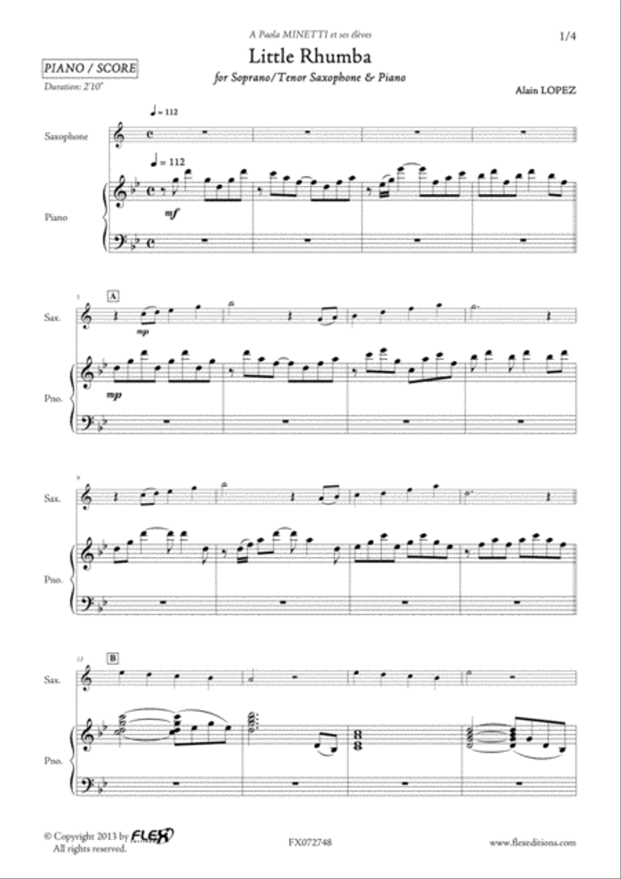 Little Rhumba Little Rhumba Tenor Saxophone scores gallery preview page 2