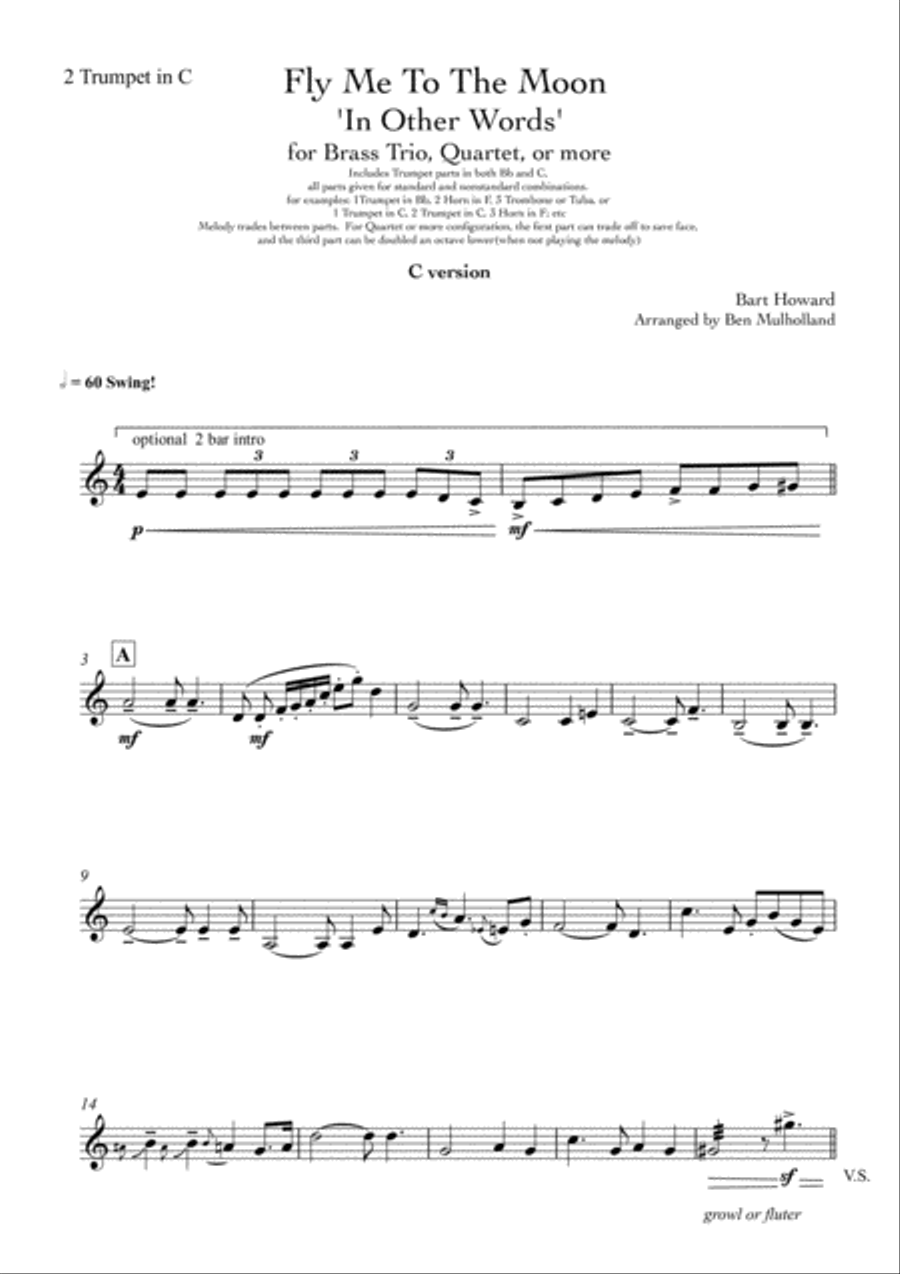 Fly Me To The Moon (in Other Words) Brass Ensemble scores gallery preview page 4