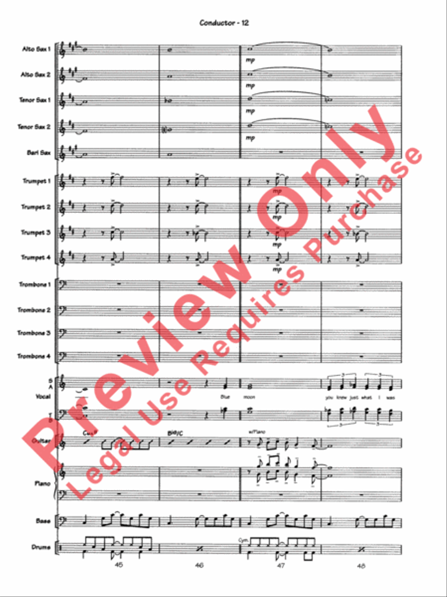 Blue Moon Blue Moon Jazz Ensemble scores gallery preview page 15