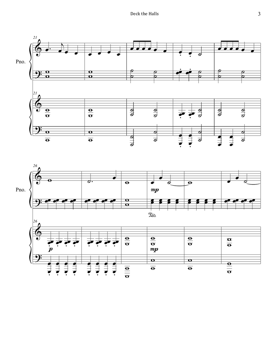Deck the Halls (Piano Duet) (Studio License) Piano Method scores gallery preview page 3